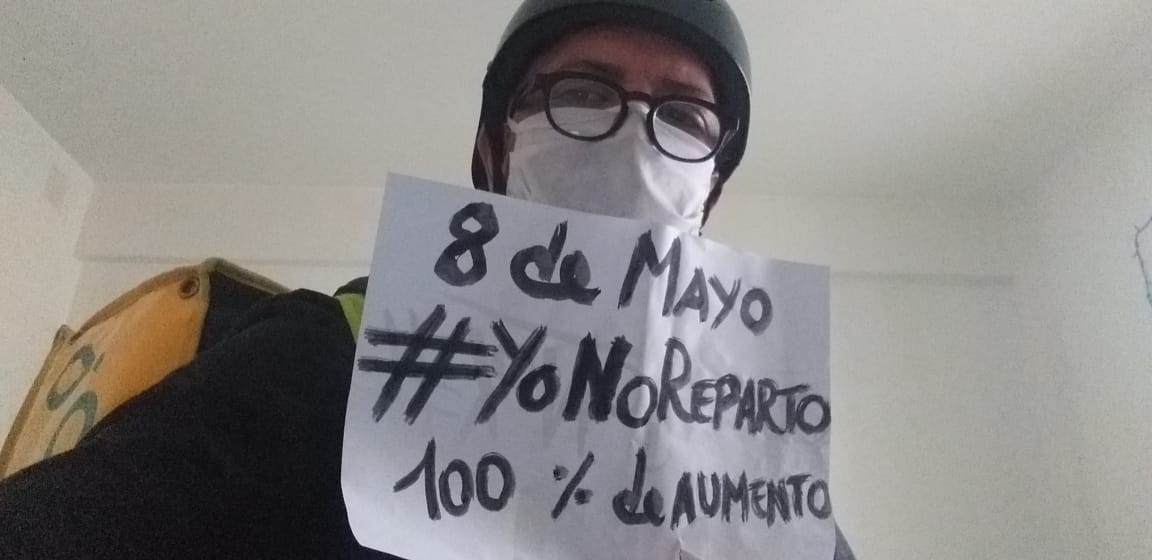 Trabajadores de reparto vuelven a parar y desafían la cuarentena con una movilización al Ministerio de Trabajo