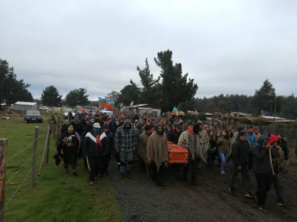 Imagen del eluwun del werken de la comunidad autónoma We Newen de Collipulli, Alejandro Treuquil. Foto: Twitter @caldillodetripa.