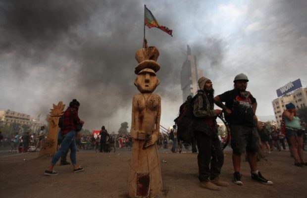 Chile. Manifestantes ocuparon Plaza de la Dignidad