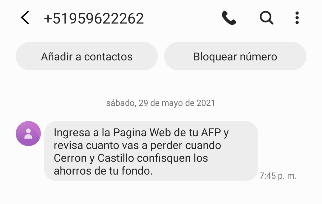 (Foto: Captura de pantalla SMS)   