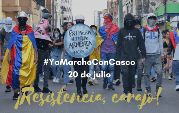 Colombia. Elogio al casco, en el paro nacional