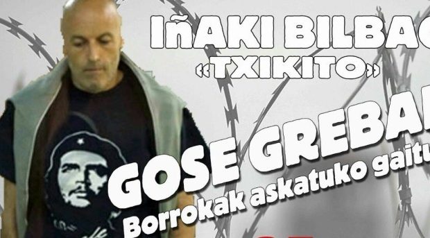 Euskal Herria. Solidaridad desde Argentina con el preso político vasco Iñaki Bilbao (Txikito), en huelga de hambre y comunicación